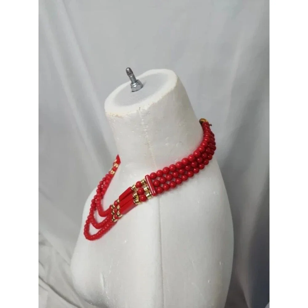 Genuine Lucite multi strand vintage necklace